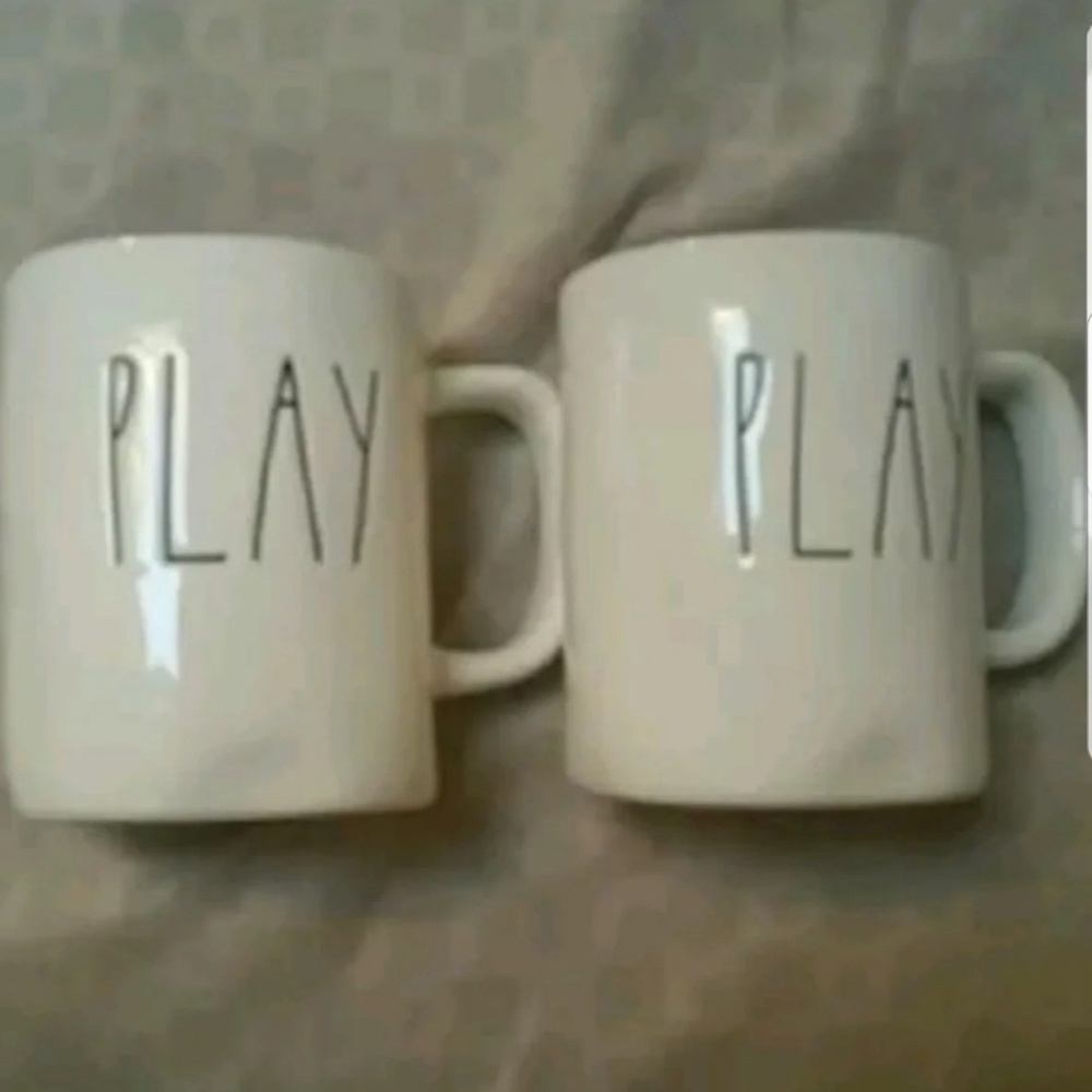 NWT set of 2 Rae Dunn PLAY mug